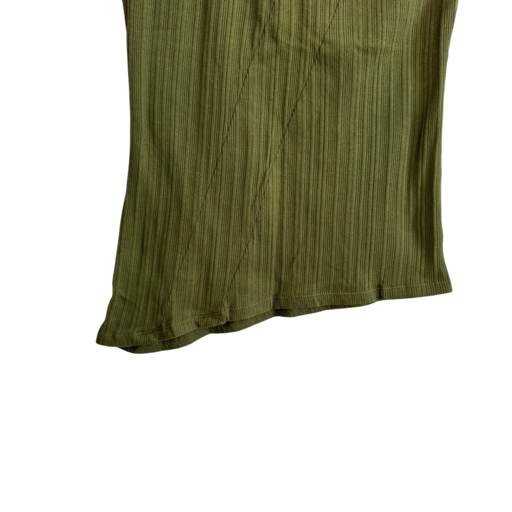 Anthropologie One September Green Asymmetrical Hem Art to Wear Shirt - Picture 2 of 10